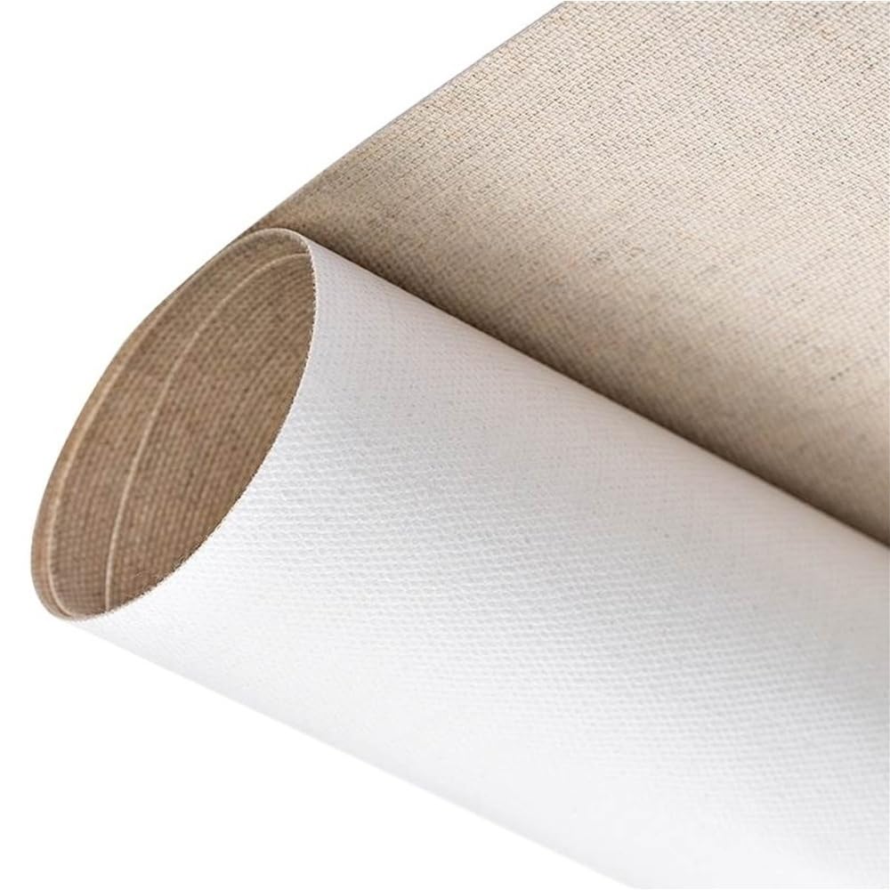 1 rollo de lona de algodón, 0,28 m de ancho, resistente, imprimada, 5 m de largo for pintura al óleo y acrílica.(300)