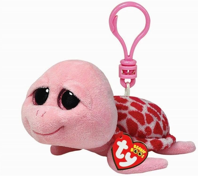 TY Carletto 36590 36590 Shellby Clip Turtle with Glitter Eyes Beanie Boo's, 8.5 cm, Pink