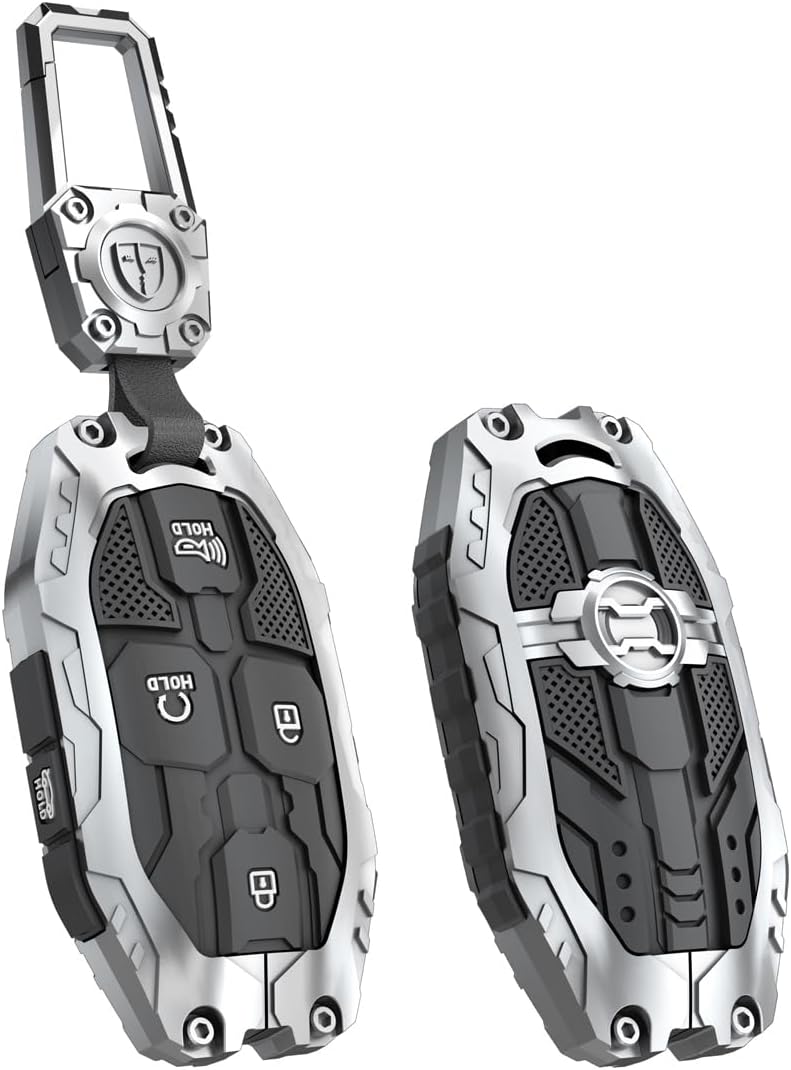for Hyundai Key Fob Cover with keychian,Heavy Key Case Protection Compatible with 2025 2024 2023 Hyundai Sonata, Santa Fe, Tucson, KONA, Grandeur, Ioniq 6 (7 Button-Black)