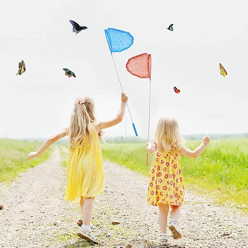Miniatura 6 de Redes telescópicas de pesca de mariposa para niños, herramientas perfectas para exteriores, coloridas para atrapar insectos, insectos, peces,