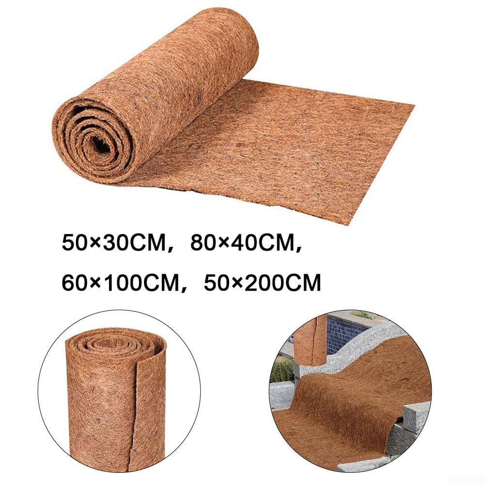 Alfombrilla de palma de coco para reptiles, tapete de fibra de coco cortable para cestas colgantes y terrarios 0, 3, 0, 4 cm de grosor (60 x 100 cm)
