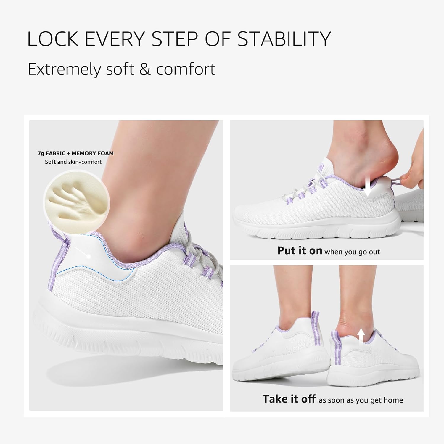 STQ Womens Walking Shoes Slip On Mesh Sneakers Lightweight Comfortable Arch Support - Image 2