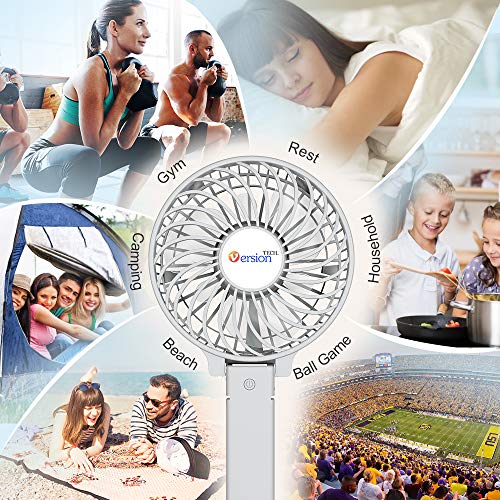Versiontech. Mini Portable Fan, Usb Battery Operated Desk Fan, Small Personal Handheld Table Fan With Usb Rechargeable Cooling Folding Electric Fan For Travel Office Room Household White #TOP6