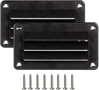 ZKLGS 2 unids/Set Rejilla de ventilación Blanca/Negra for baño, Oficina, Salida de ventilación, Rejilla for Barco, yate, Autocaravana, Accesorios para caravanas(Nero)