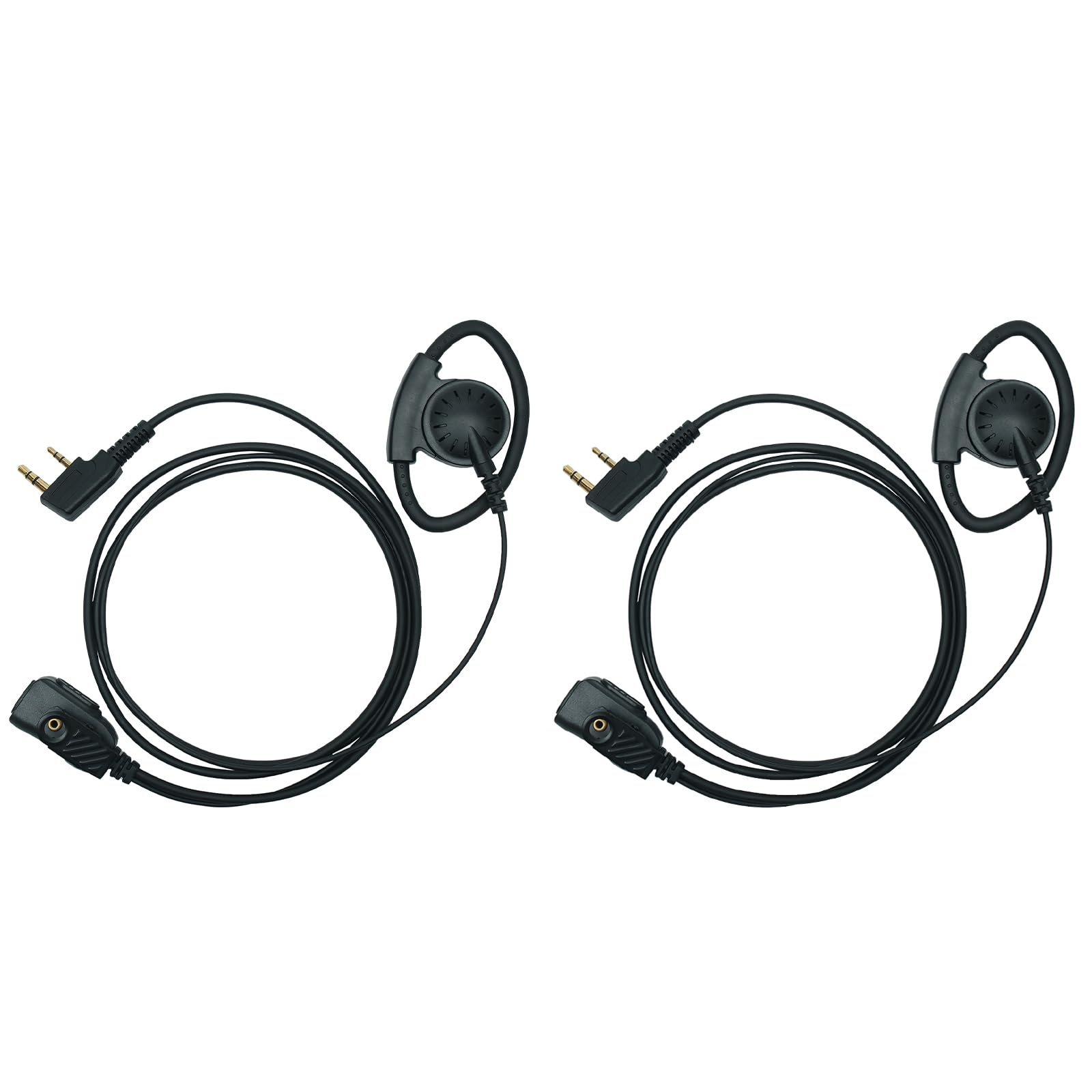 HEOPBIRD Walkie Talkie Earpiece with mic Ptt Headset Compatible with Walkie Talkie Brands Baofeng,Kenwood,Puxing,Wouxun 2 Way Radio 2 pin D Shape