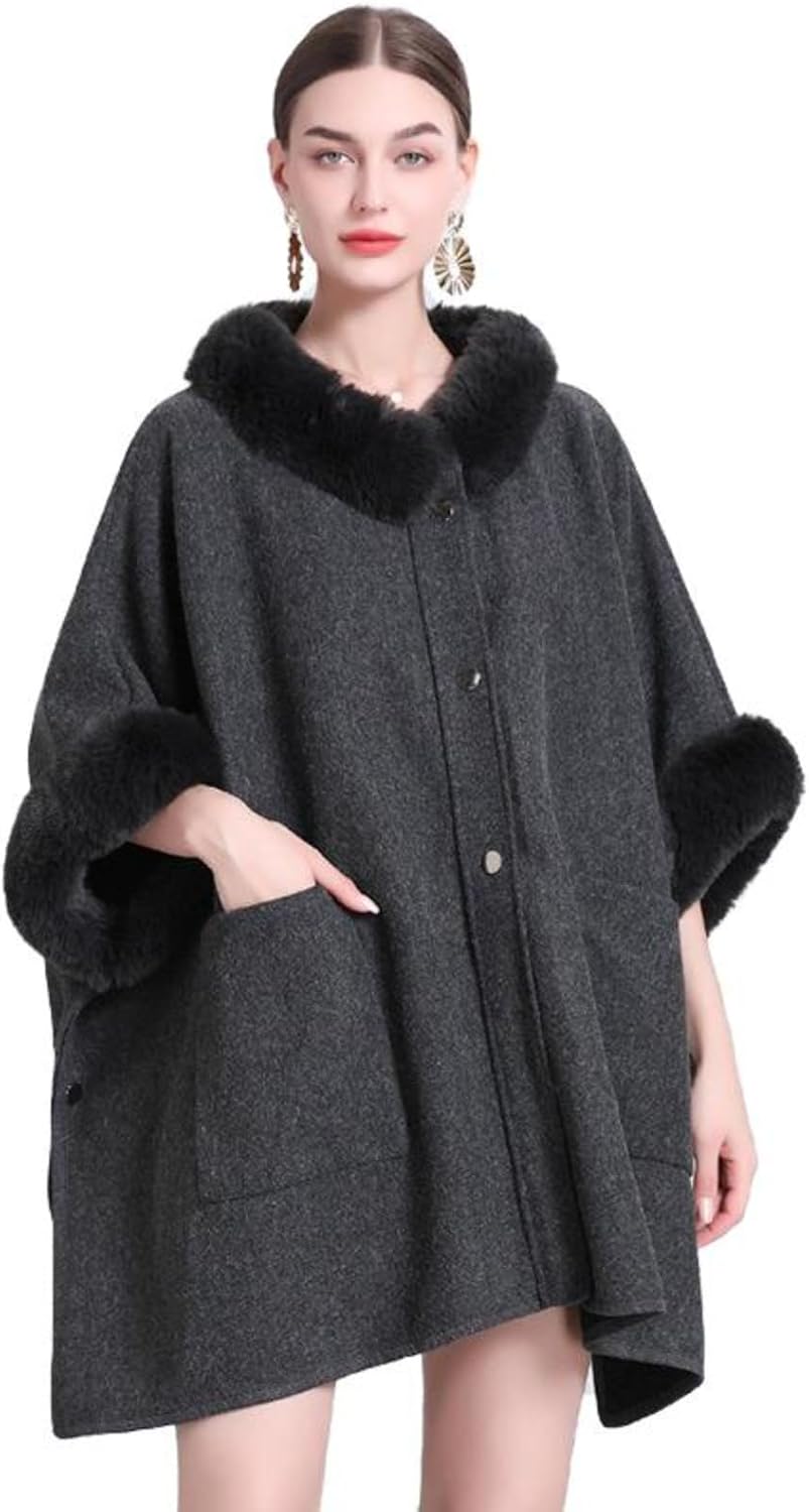 Cape Shawl Loose Knitted Open Cardigan Coat Women's