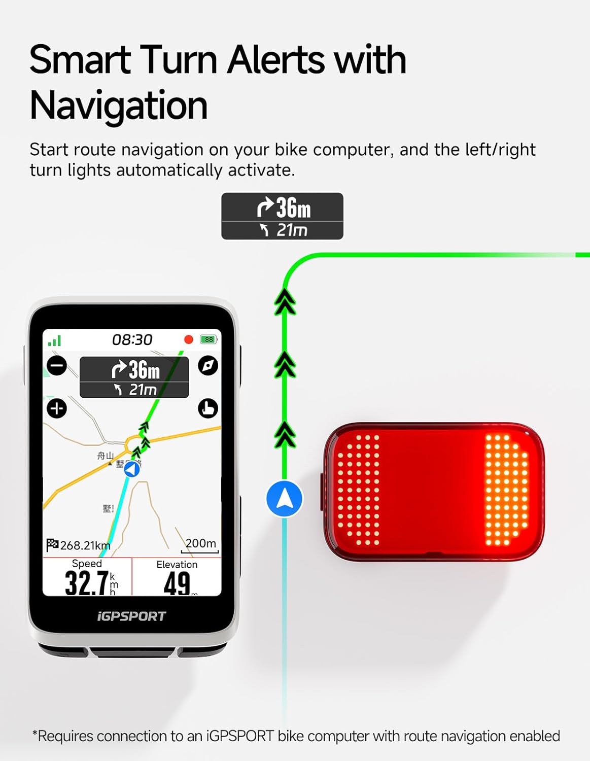 iGPSPORT ET6 Emoji Rear Bike Light, Brake Warning 1.2KM Visible Auto On/Off Waterproof Bike Tail Light
