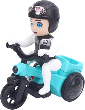 RiToEasysports Electric Motorcycle Toy, Battery Powered 360 Degree Rotating Stunt Tricycle for Toddlers Kids Indoor Outdoor Play Gift