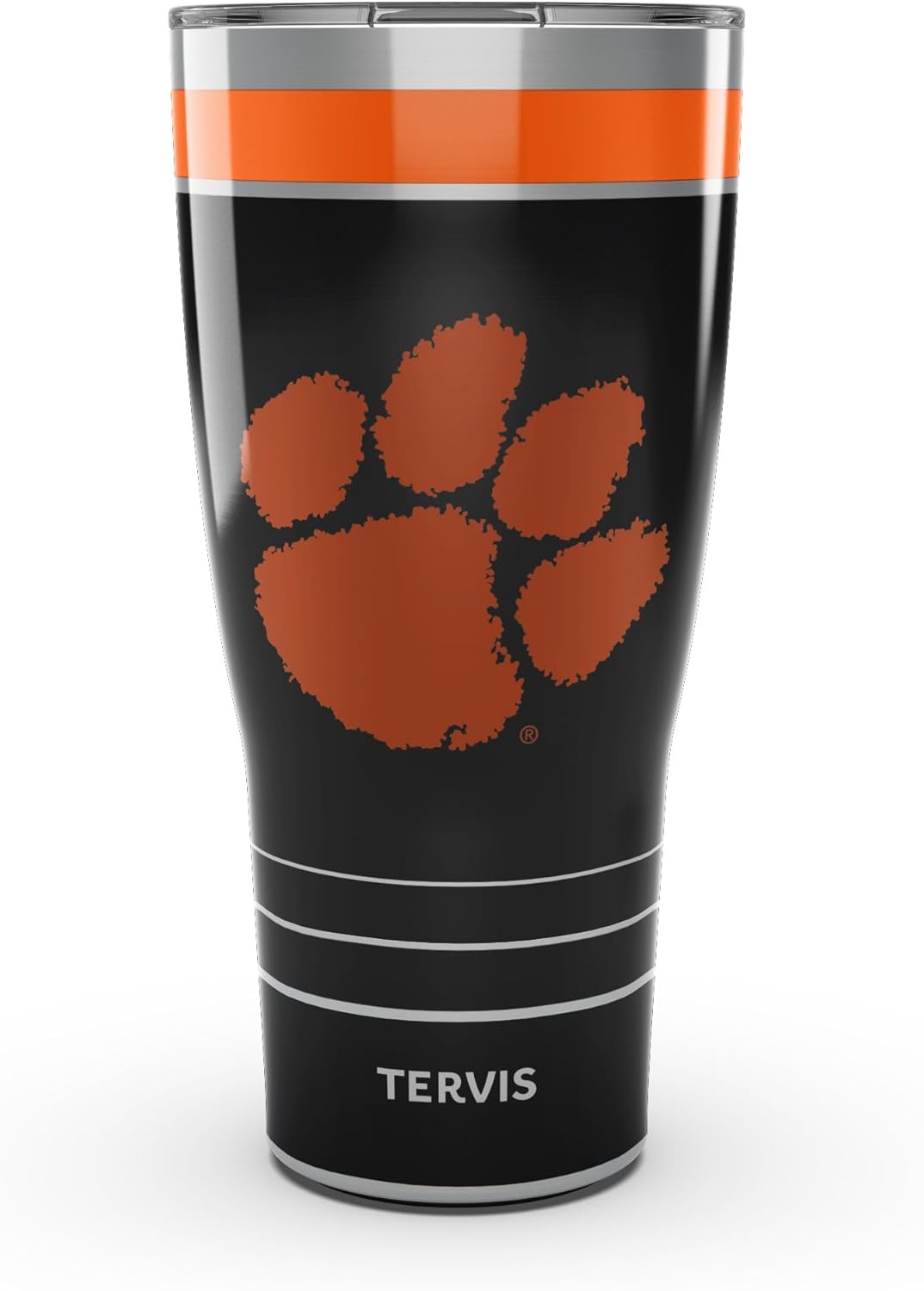 Tervis Traveler Clemson Tigers - Night Game Triple Insulated Tumbler Travel Cup Keeps Drinks Cold & Hot, 30oz, Stainless Steel