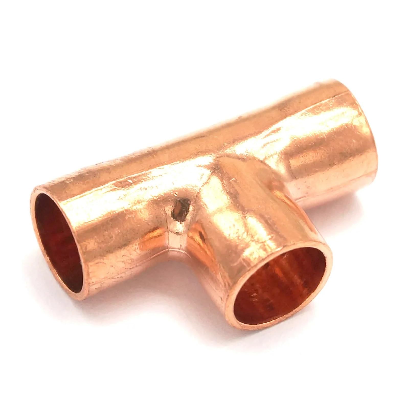 BHBHCPZGR I.D 14x0.8mm Copper End Feed Euqal Tee 3 Ways Pipe Air Conditioner Refrigeration Water Heater