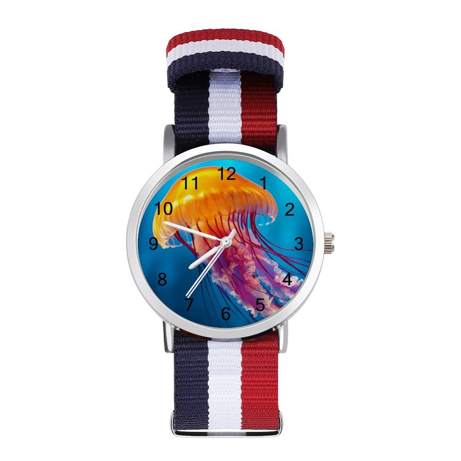 Jellyfish with Orange Body Funny Wrist Watches for Men Women Fashion Graphic Watch for Work Workout