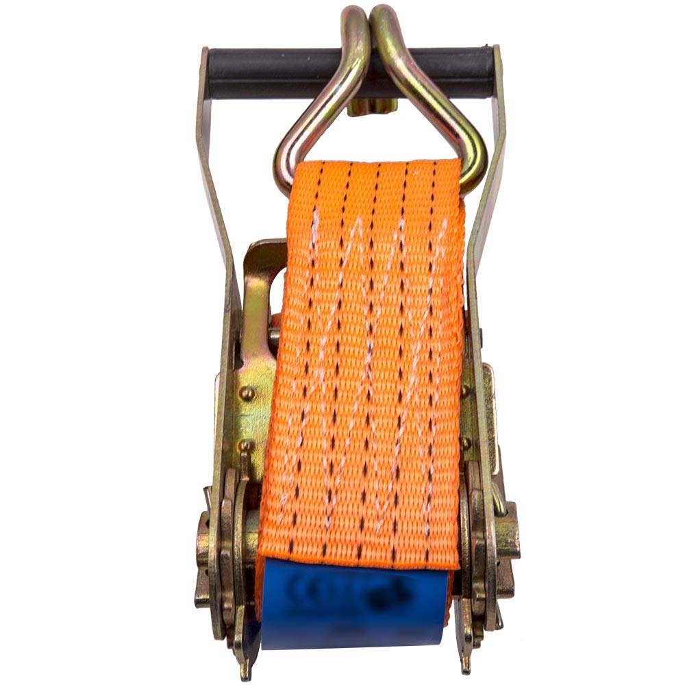 maXpeedingrods 10Pcs 5000kg Cinghie di ancoraggio con gancio 10m, EN 12195-2 Cinghia Di Fissaggio, Cinghia Di Tensione professionali con Cricchetto e Gancio, due parti 50mm