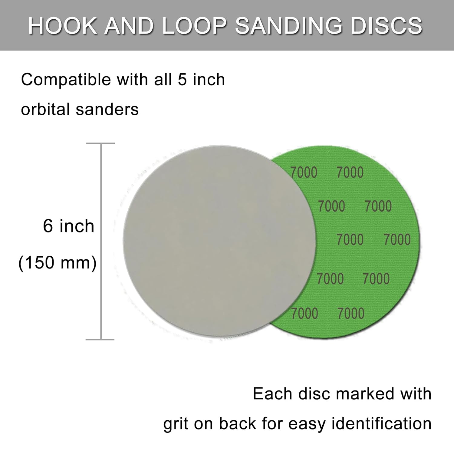 6 Inch 50 Pcs Wet Dry Sanding Discs Hook and Loop, 7000 Grit Sandpaper Automotive Wood Metal Polishing & Sanding, Silicon Carbide Sand Paper for Random Orbital Sander (Grit 7000)