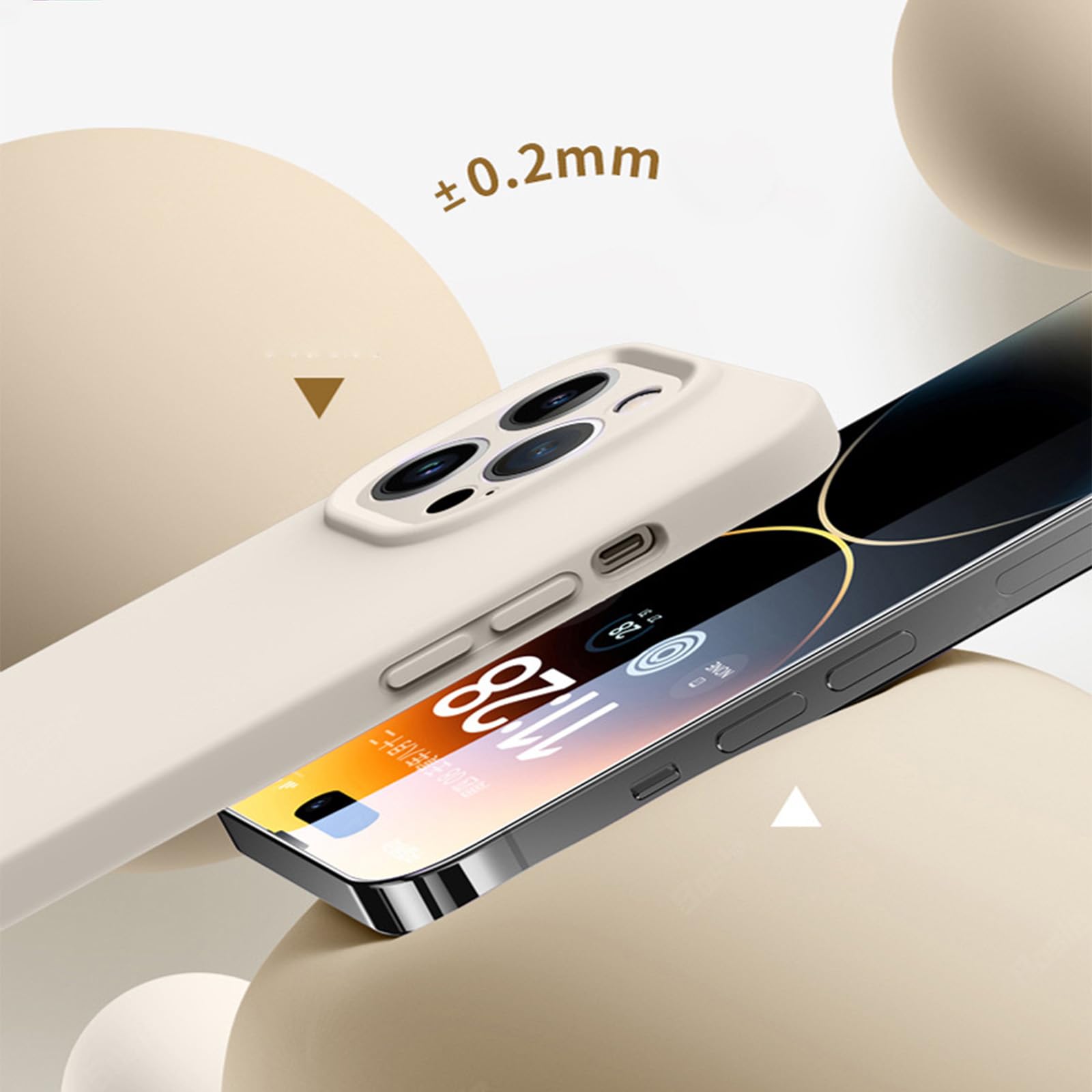 LXURY Ultra cienkie etui na iPhone'a 15 Pro Max/15 Pro/15 Plus/15, wysokiej jakości etui z płynnym silikonem z ochroną obiektywu aparatu, miękkie, nie żółknące etui, niebieskie, 38 cm