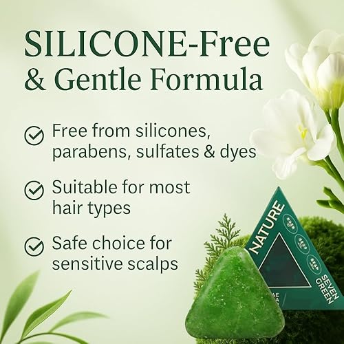Miniatura 6 de Nature Triangle - Barra de champú Usman Grass, champú verde Nature Seve, calmante y fortalece el cabello, suave con el cabello y el cuero cabelludo