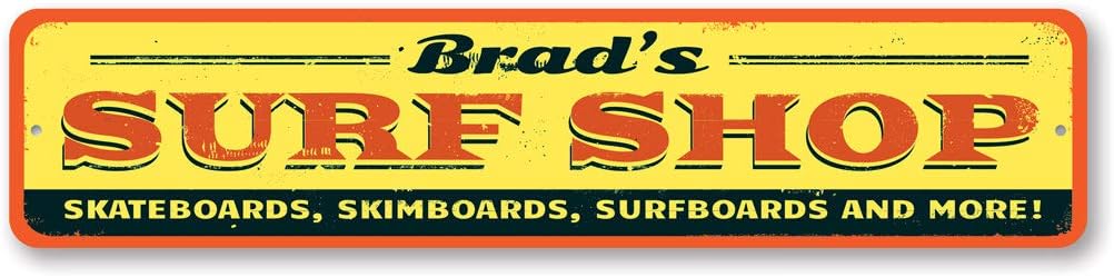Amazon.com: Surf Shop Sign, Skateboard Skimboard Surfboard Shop Name ...