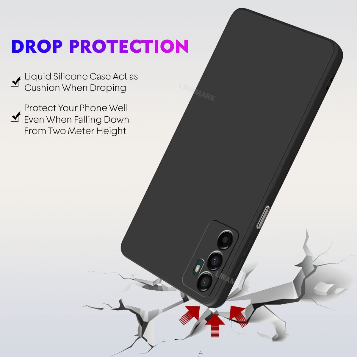 LIRAMARK Silicone Soft Back Cover Case for Samsung Galaxy M13 4G | Samsung Galaxy F13 4G (Black) — Amazon image 5