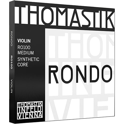 Thomastik-Infeld Rondo Violin Strings RO100, Synthetic Core Set for Professionals - Tin-plated E, Aluminum A, Silver D&G – Deep Tonal Intensity with Compact Focus – Vast Dynamic Range - Made in Vienna