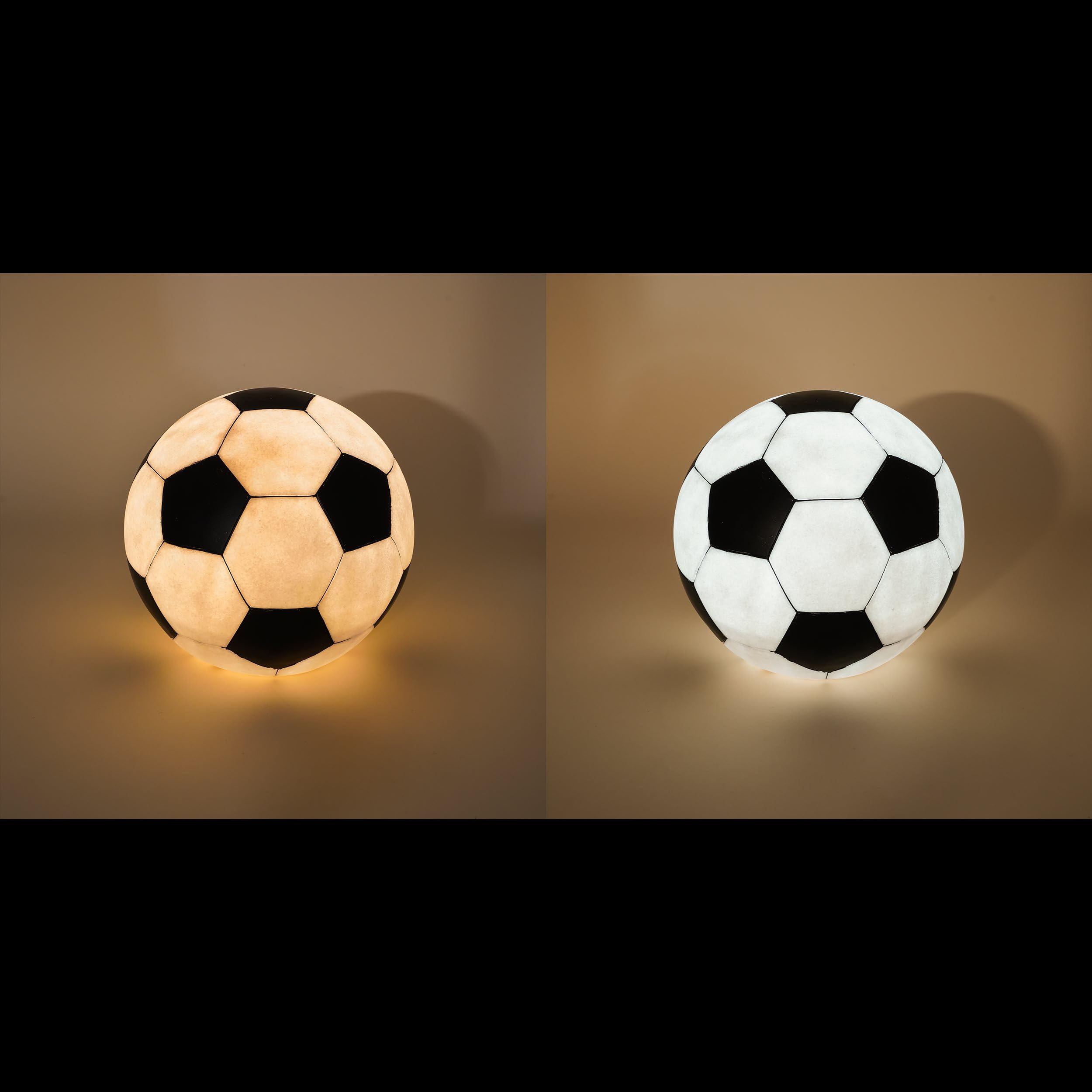Esotec Fußball Solarkugel, Gartenkugel Ball, 27cm, Akku, Solarlampe, Solarleuchte, Balkondeko, Terrassendeko, LED Leuchtkugel, Gartenbeleuchtung, Gartenfigur, 5500K, außen, wetterfest, 102687
