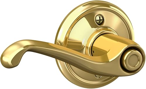Miniatura 6 de Schlage F40 V FLA 605 - Manija de puerta Flair, cerradura de privacidad para cama y baño, latón brillante