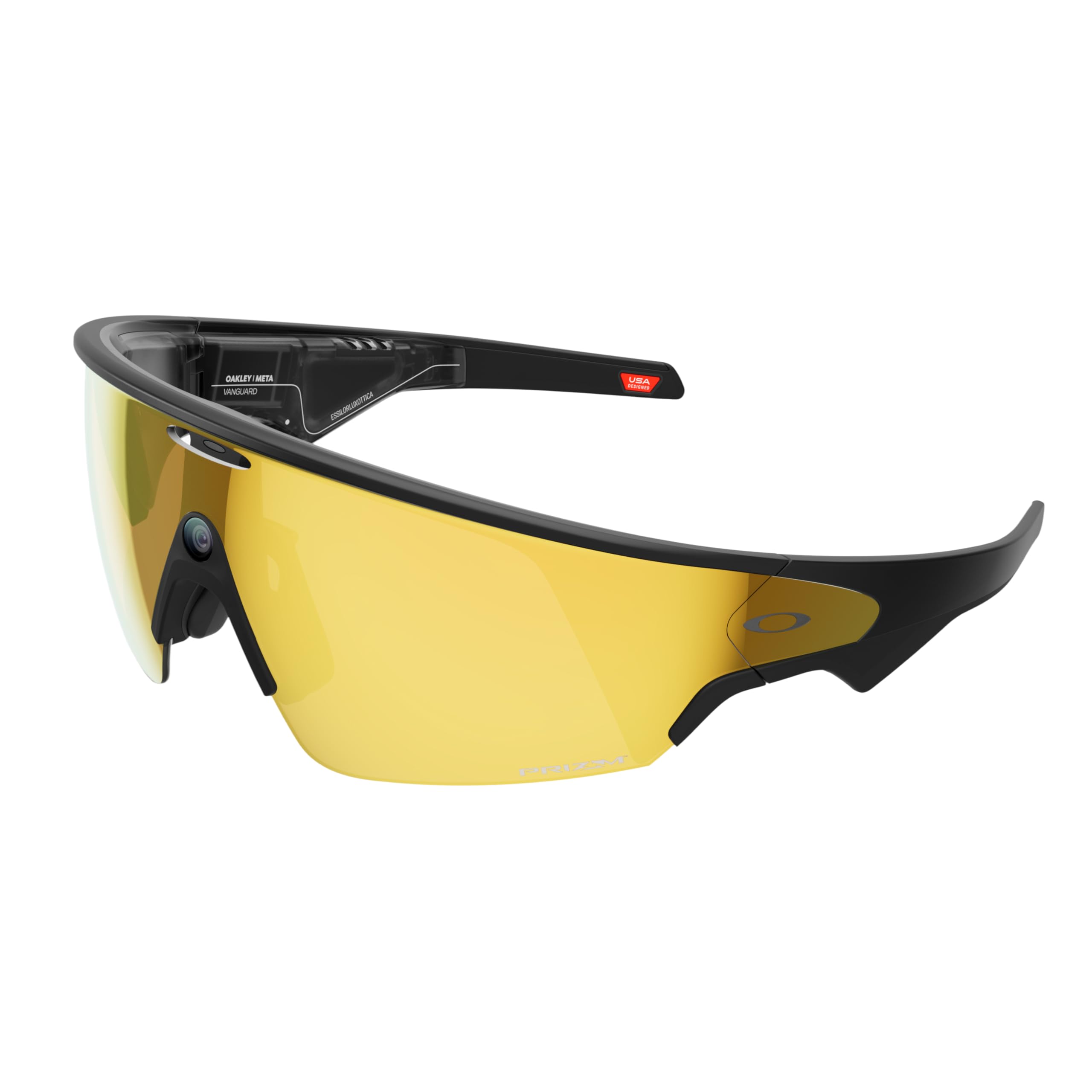 Oakley Meta Vanguard KI-Brille für Herren, Damen — Performance-Sportbrille — 12 MP Kamera, 3K Ultra HD, Garmin, IP67 Wasserdicht — Schwarz/Prizm™ 24K Gläser