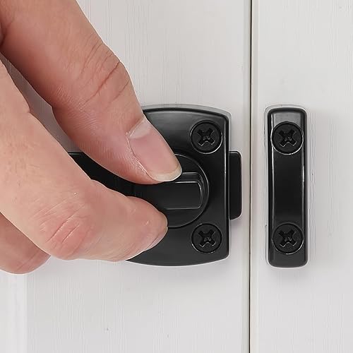 Miniatura 4 de Paquete de 2 pestillos de cerrojo giratorio para puerta, cerradura de puerta de seguridad, cerradura de puerta para mascotas, muebles de gabinete,