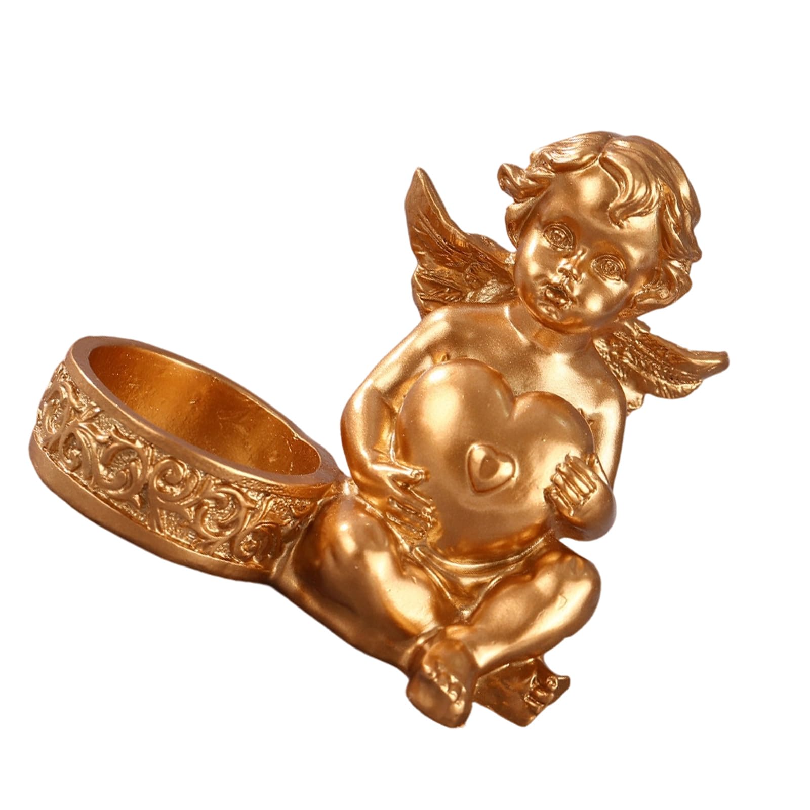 CAZSTYK Resin Moons Angelic Sculpture Tealight Holders Desktop Centerpieces Decoration for Wedding Baptisms Ornament Decorative Angelic Figure