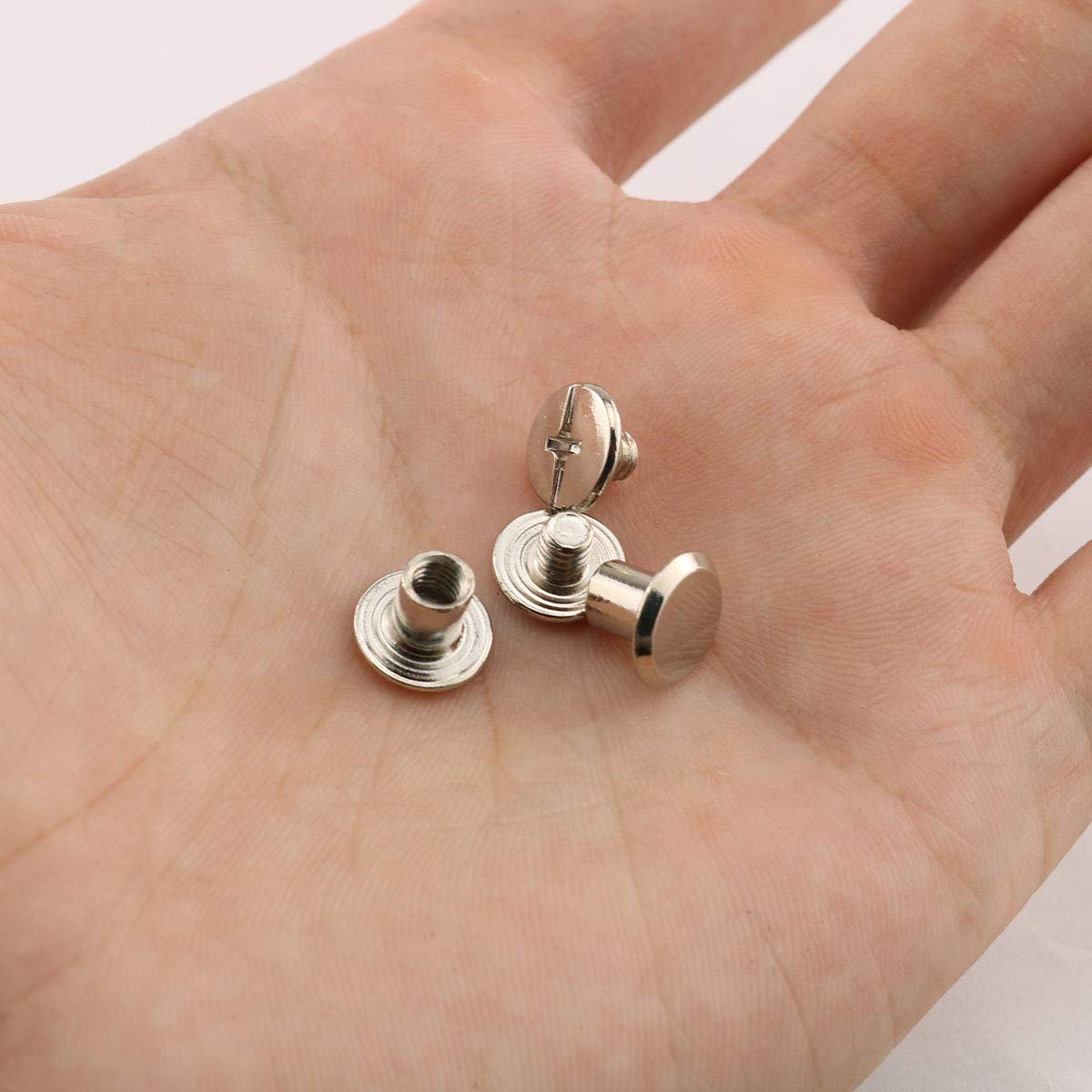 Chicago Screws - 120 Silver Rivets for Leathercraft -5