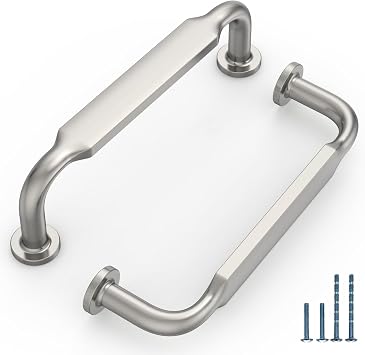 FILTA 10 Pack 3.75 Inch96mm Brushed Satin Nickel Cabinet Pulls,Stylish Kitchen Cabinet Handles Zinc Alloy Cabinet Hardware for Kitchen Cabinets and Dresser Drawers