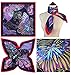 4 Pc Set Large 35 x 35 inches Satin Square Scarves Neck Hair Head Scarf Bundle (Set A)