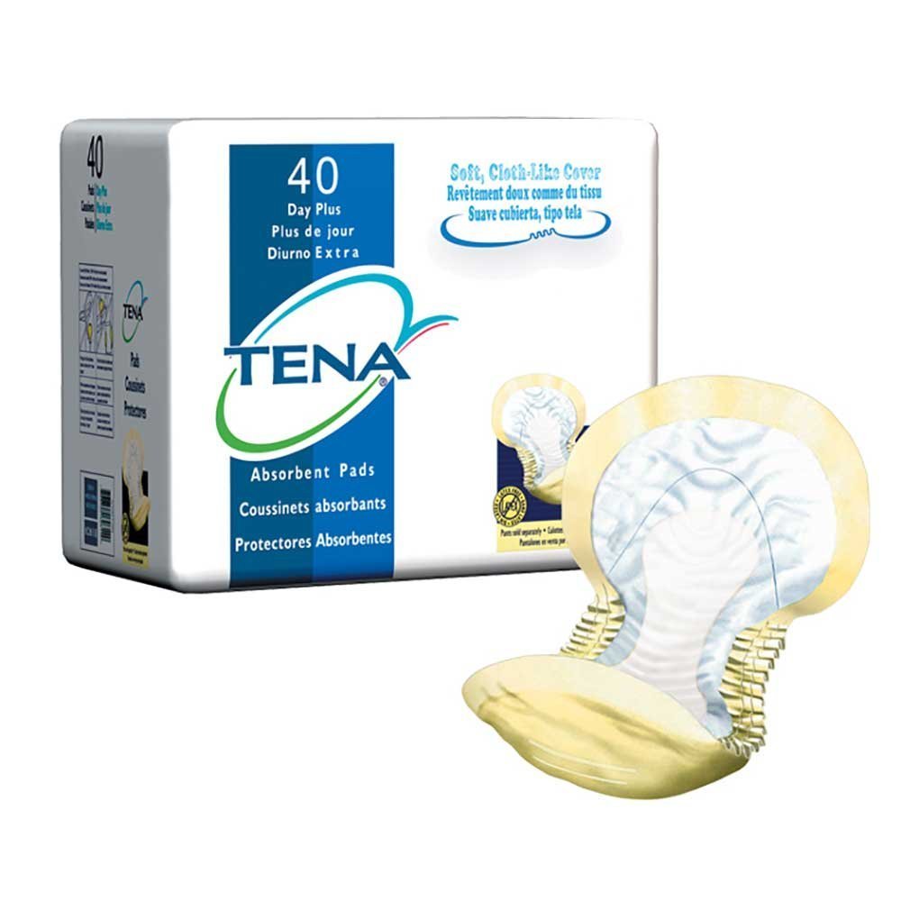 TENADay & Night Incontinence Pad, 22 x 10 in, Absorbency 19 oz, Air-Dry Layer, 80 Count