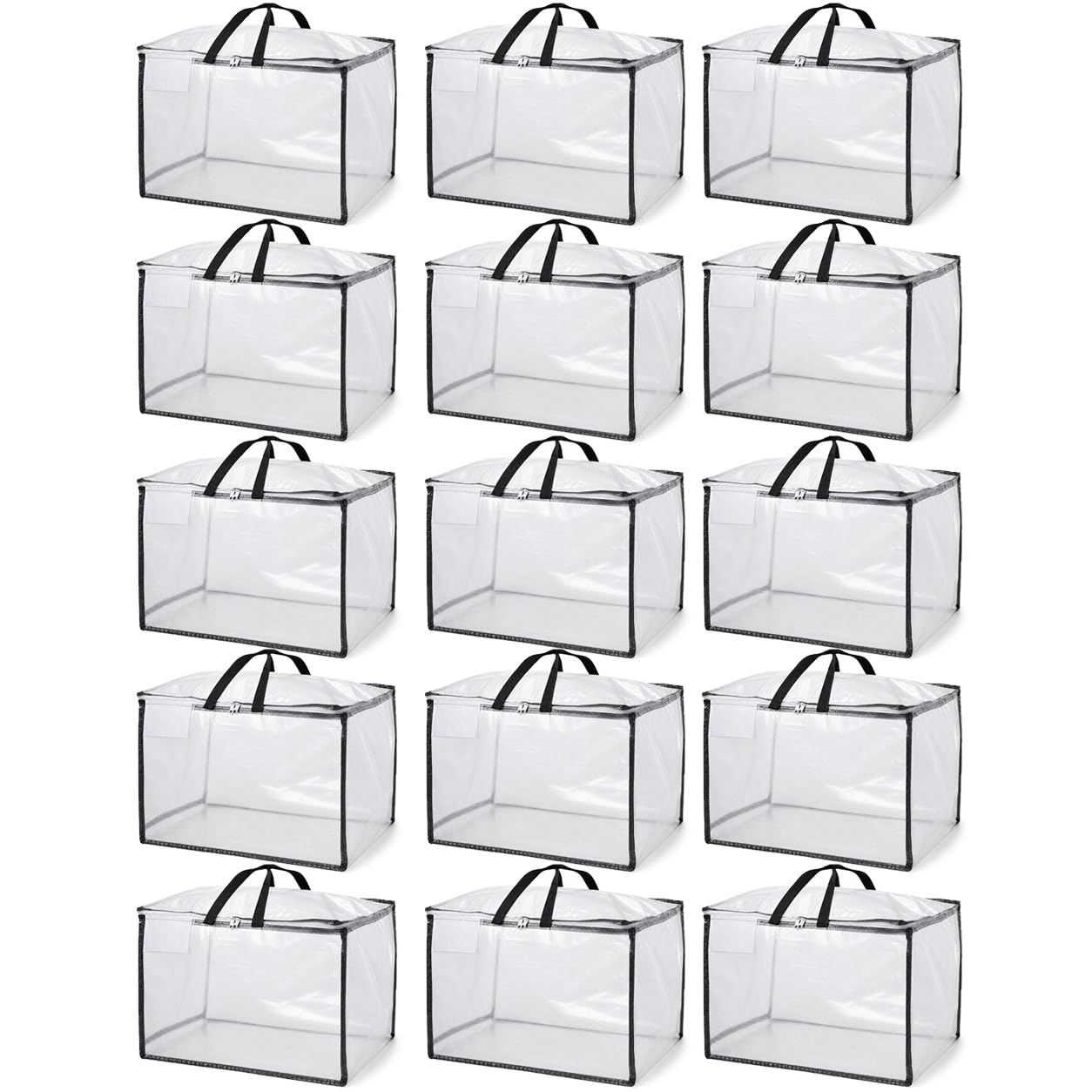 sackmaker Moving & Storage Bags – CLEAR - 100L - PREMIUM Grade, Reusable Zippered Tote for Moving House, Clothes Storage, Camping, Attic & More – Industrial Strength Laundry & Utility Bag (15)