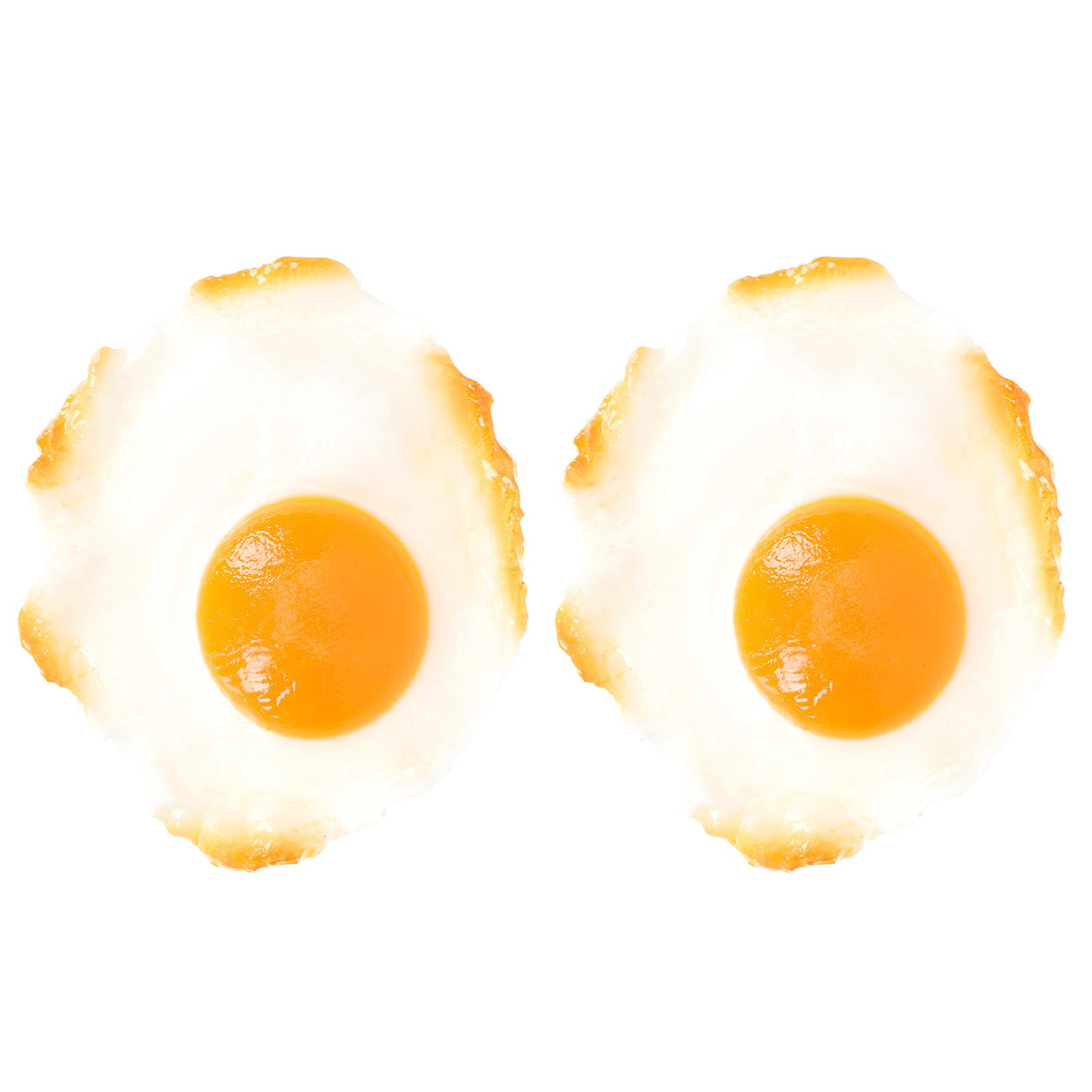 2pcs Simulated Omelette Toys Ornament for Kids Home Décor Fake Fried Egg Kitchen Prank Food Props Resin Fried Egg Fake Ornament Simulation Food