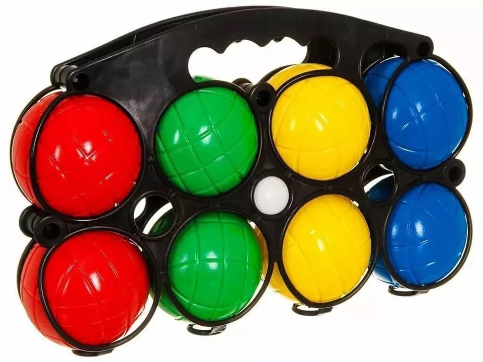 Garden Mile Plastic Boules Set for Kids and Adults - 8 Colourful Water-Filled Boules with Jack, Durable Outdoor Lawn Games, Portable Carry Case for Beach, Camping, & Picnic Fun