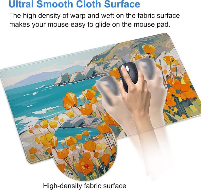 Tapis de souris grand format Fleurs pour harmoniser votre bureau PC