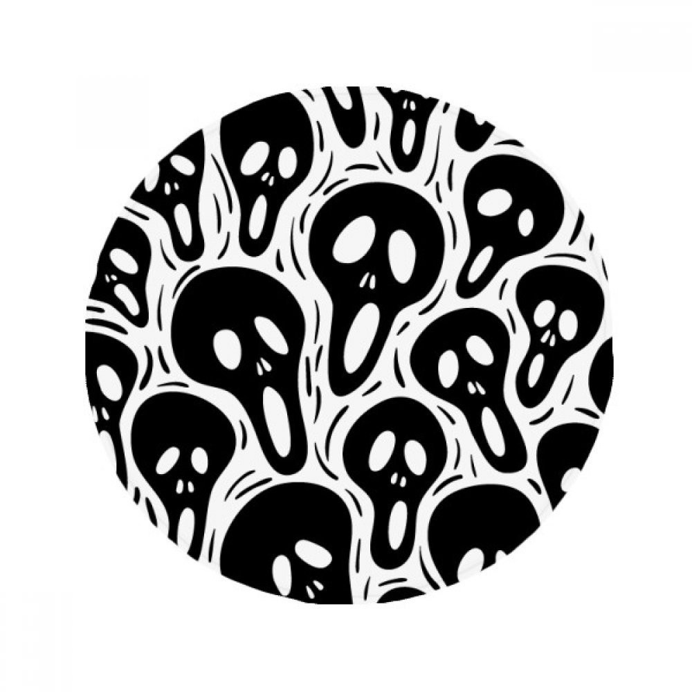 Tapis rond 80cm dessin animé squelette Halloween pour entrée cuisine