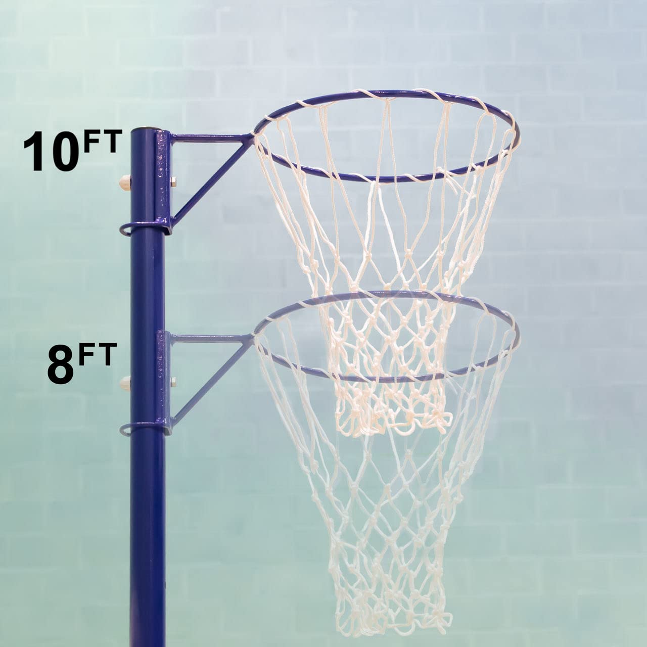 FORZA freistehender Netball-Korb und Netz - portabel Korbball-Netz und Pfosten - Ständer mit Rädern
