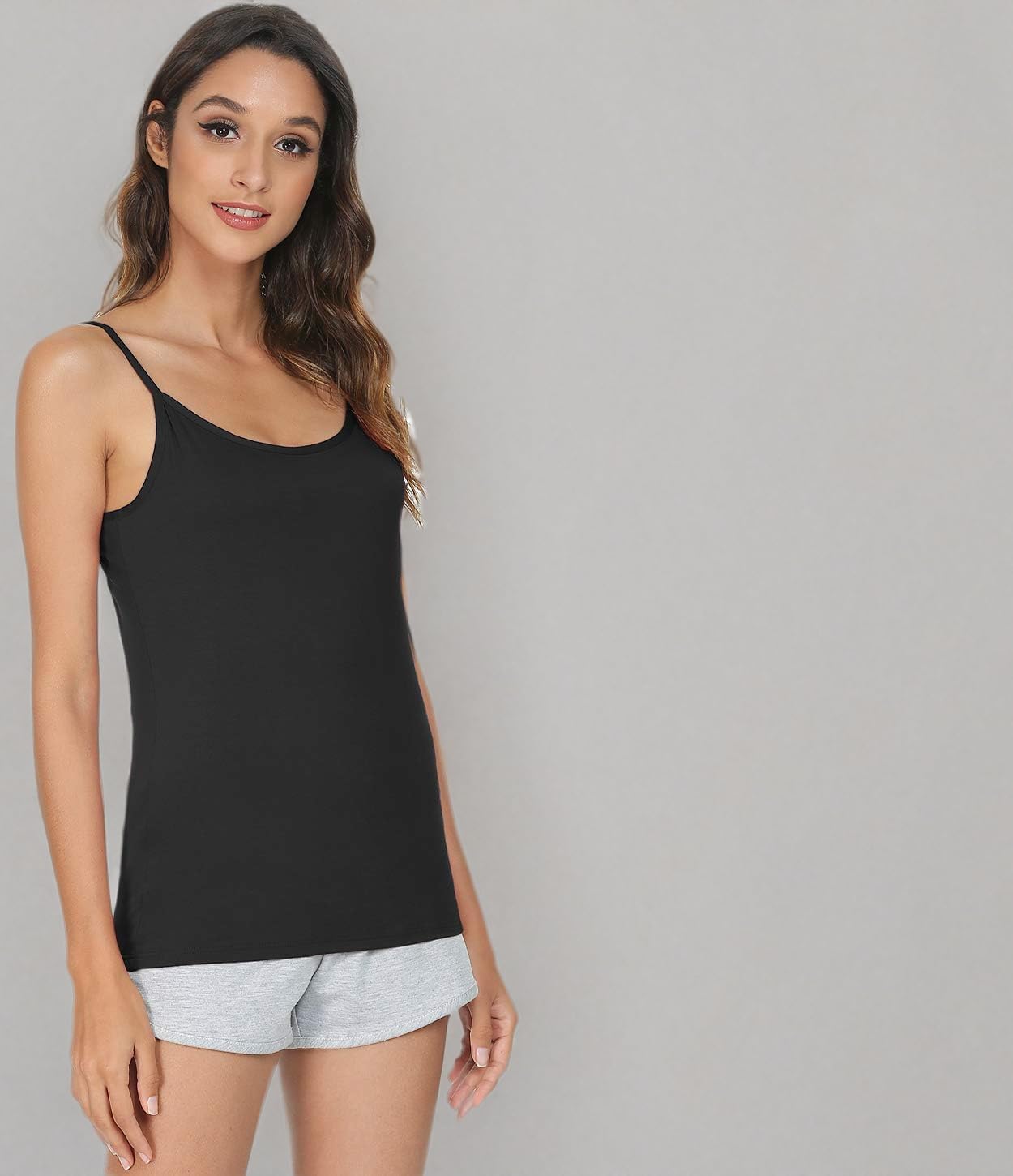 Vislivin Women's Basic Solid Camisole Adjustable Spaghetti Strap Tank Top - Image 6