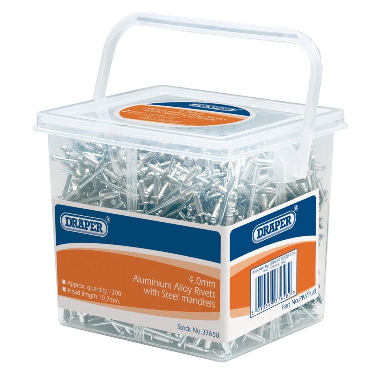 Draper Diameter Blind Rivets, 4.0Mm (Tub Of 1200) Dr-37658