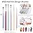 FULINJOY 6 PCS Nail Art Brushes Set with 3 PCS Nail Painting Brushes, Double Ended Brush and Dotting Tool Kit, Nail Art Design Tools