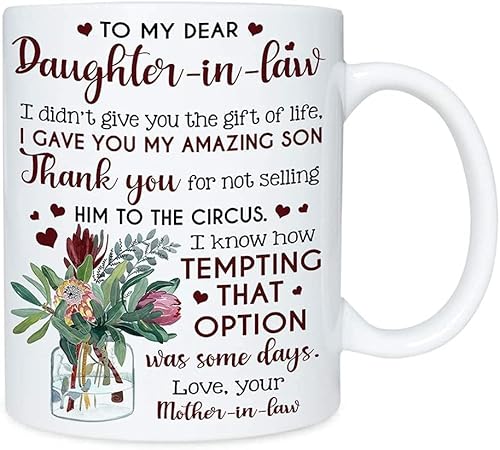 Daughter-in-Law Gift- I Gave You Amazing Son from Mother-in-Law Father-in-Law Gift Birthday Ceramic Cup for Men Father Son Awesome Christmas, Birthday, 11oz (from Mother-in-Law) (from Mother-in-Law)