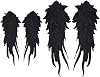 FINGERINSPIRE 2 Pairs Black Angel Wings Lace Applique Sew on Dress Shoulder Badge Ornament Polyester Embroidery Decorative Lace Patch for Party Wedding Evening Dresses 16.3x6.5 inch & 11.6x4.5 inch