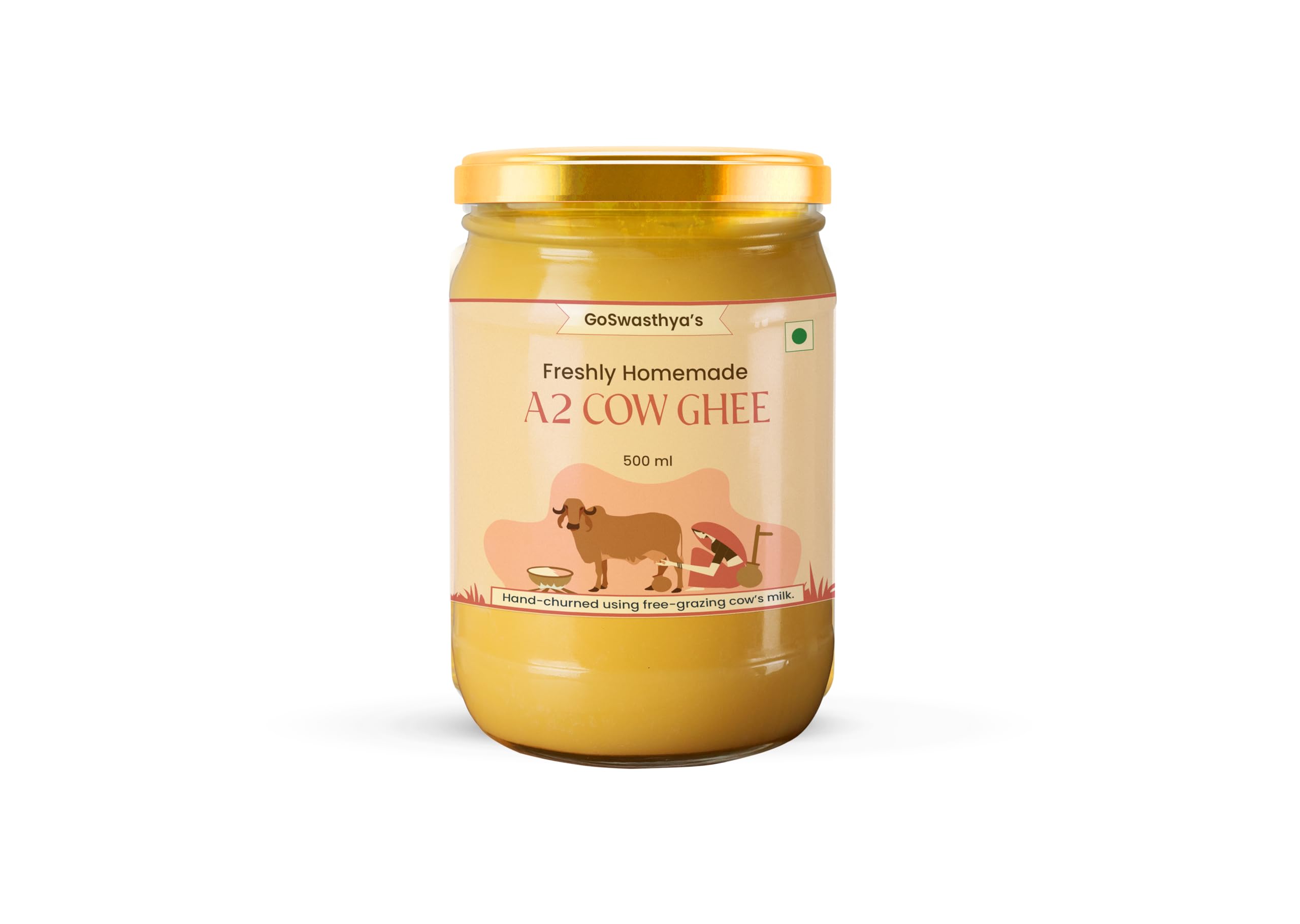 GOSWASTHYA A2 Cow Desi Ghee|Curd-Churned| 100% Natural Ghee | Made with Bilona method |Traditional Ghee | Glass Jar (500ml) (B0C6XTY48F) Amazon Price History, Amazon Price Tracker