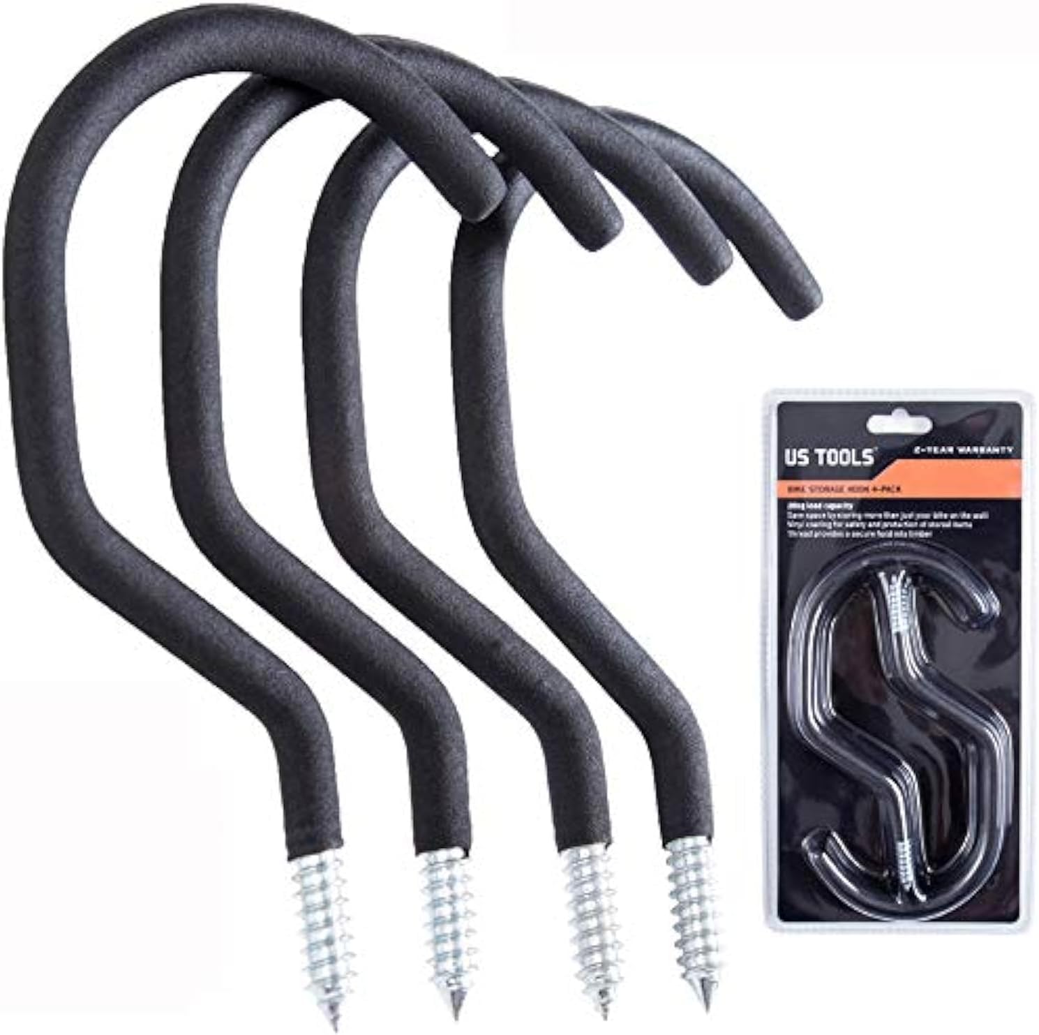 Bike Hooks Storage/Garage Hook Bike Hanger Bike Rack- Pack of 4 Bike Mount Hook Easy off Holder Wall Hooks for Bikes