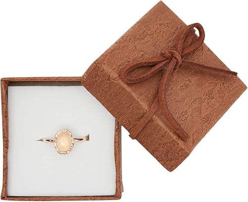 Miniatura 4 de Paquete de 12 cajas de regalo pequeñas de papel kraft con lazo para anillos y pulseras (marrón, 2 x 2 pulgadas)