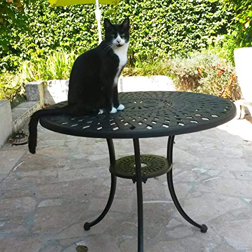 Lazy Susan Mia Round Garden Table and 4 Chairs Set | Cast Aluminium Furniture | Maintenance-free | Weatherproof | Antique Bronze Finish | 4 Kate Chairs - Image 9
