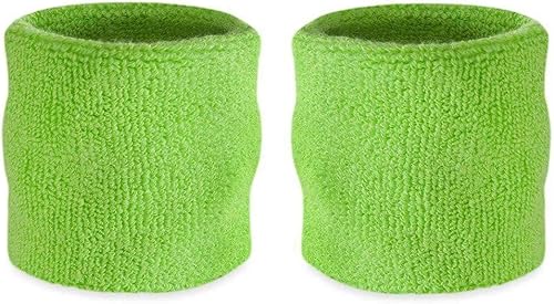 Miniatura 23 de Suddora Muñequeras absorbentes y transpirables de algodón grueso para entrenamiento, gimnasia, baloncesto, tenis y fútbol, muñequeras multiusos