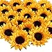 Produktbild HUAESIN 24pcs Künstliche Sonnenblumen Kunstblumen Kopf 9cm Sonnenblumen Seidenblumen Sunflowers Plastikblumen Deko für Hochzeit Party Tischdeko Fotografie DIY Handwerk Dekoration