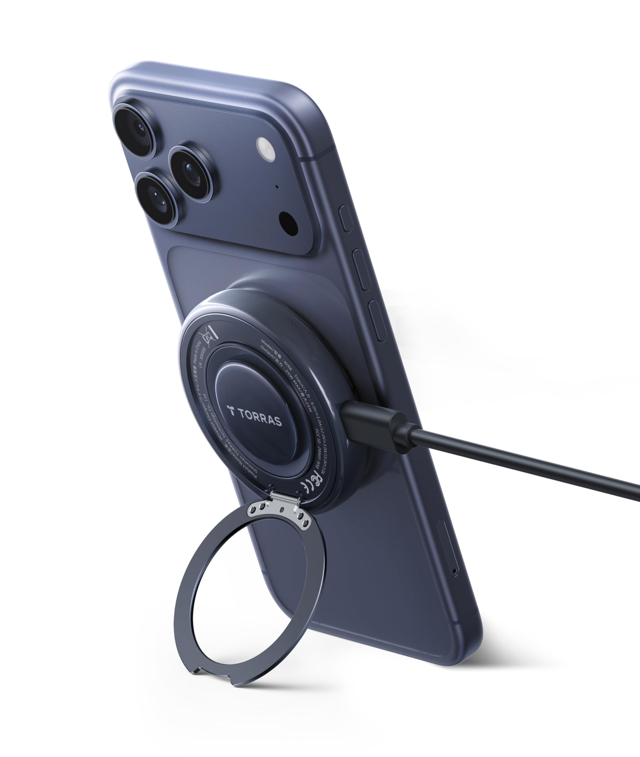 TORRAS AirCircle für Magsafe Ladegerät, 25W Qi2.2 Magnetischer Wireless Charger mit aktiver Kühlung, Induktive Ladestation für iPhone 17 16 15 14 13 Pro Max Air & AirPods, Schwarz (Ohne Netzteil)
