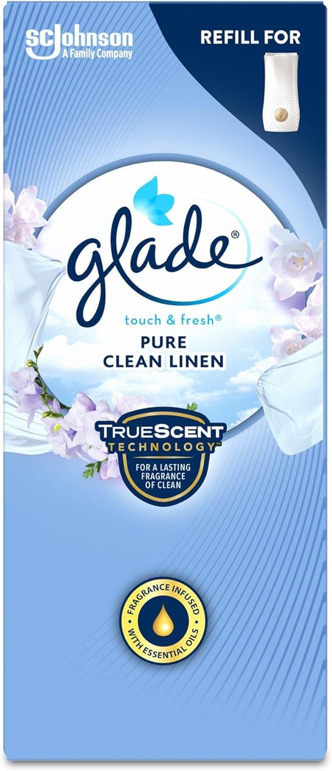 Glade Touch & Fresh Refill, Air Freshener Refills for Home, Clean Linen, Pack of 12